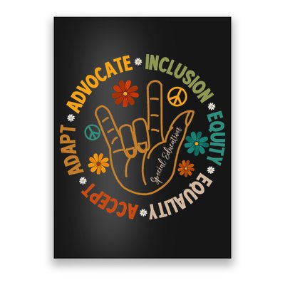 Accept Adapt Advocate Inclusion Equity Equality Poster