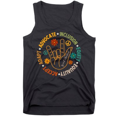 Accept Adapt Advocate Inclusion Equity Equality Tank Top
