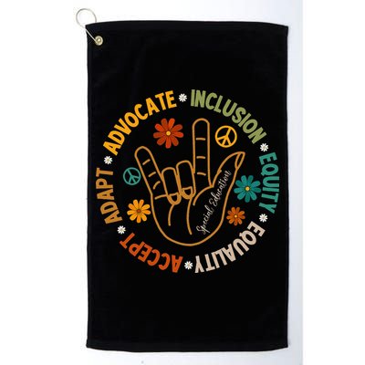 Accept Adapt Advocate Inclusion Equity Equality Golf Towel