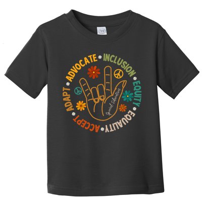 Accept Adapt Advocate Inclusion Equity Equality Toddler T-Shirt