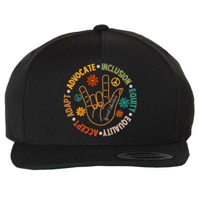 Accept Adapt Advocate Inclusion Equity Equality Wool Snapback Cap