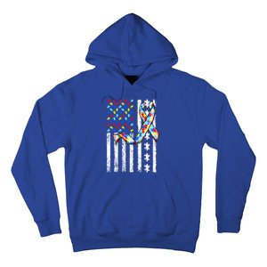 Autism Awareness American Flag Autism Gift Hoodie