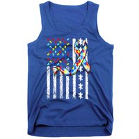 Autism Awareness American Flag Autism Gift Tank Top