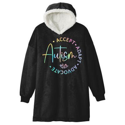 Autism Awareness Accept Adapt Advocate Autism  Hooded Wearable Blanket