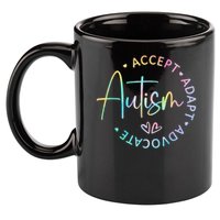 Autism Awareness Accept Adapt Advocate Autism  11oz C Handle Ceramic Mug