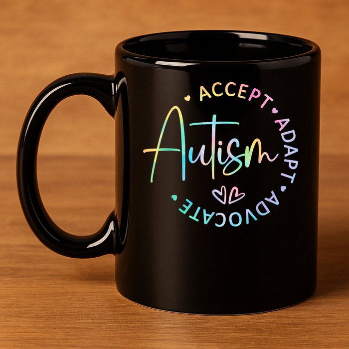 Autism Awareness Accept Adapt Advocate Autism  11oz C Handle Ceramic Mug