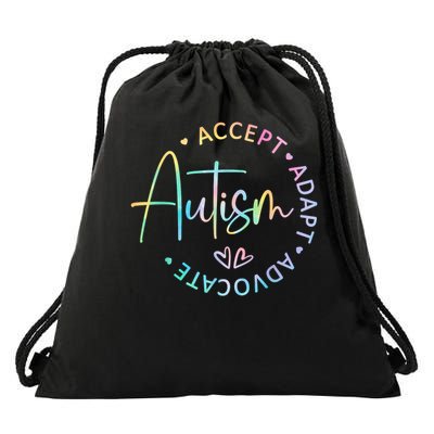 Autism Awareness Accept Adapt Advocate Autism  Drawstring Bag