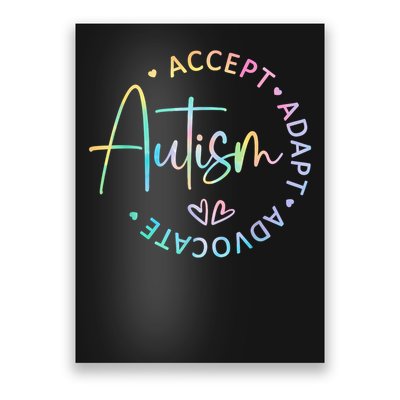 Autism Awareness Accept Adapt Advocate Autism  Poster