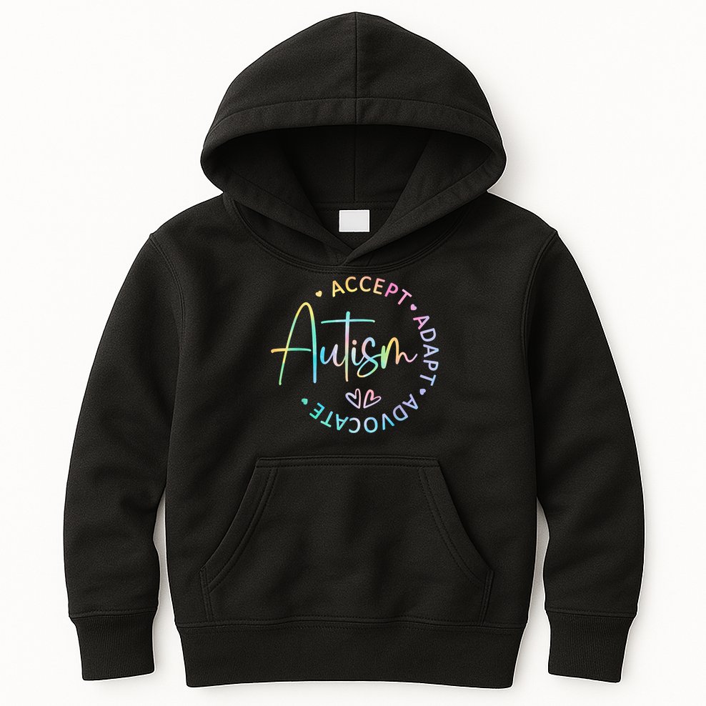 Autism Awareness Accept Adapt Advocate Autism  Kids Hoodie