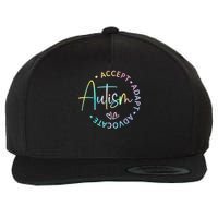 Autism Awareness Accept Adapt Advocate Autism  Wool Snapback Cap