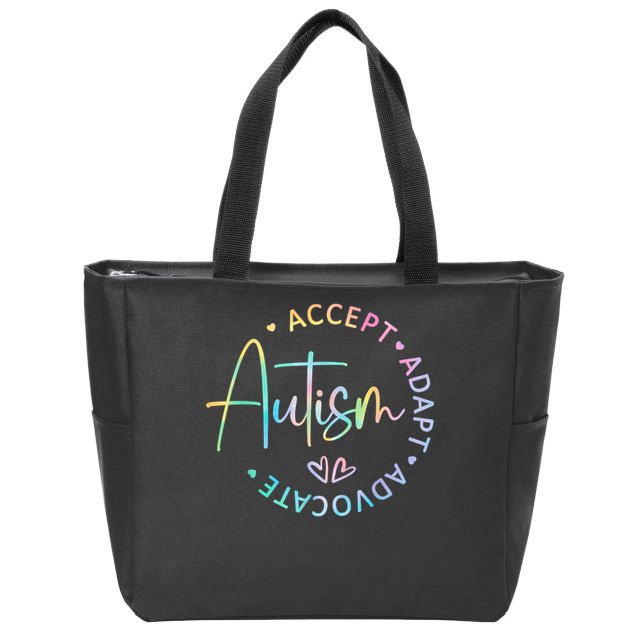 Autism Awareness Accept Adapt Advocate Autism  Zip Tote Bag