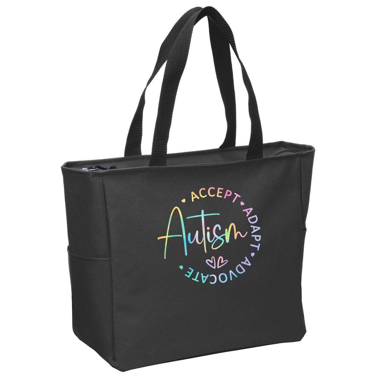 Autism Awareness Accept Adapt Advocate Autism  Zip Tote Bag