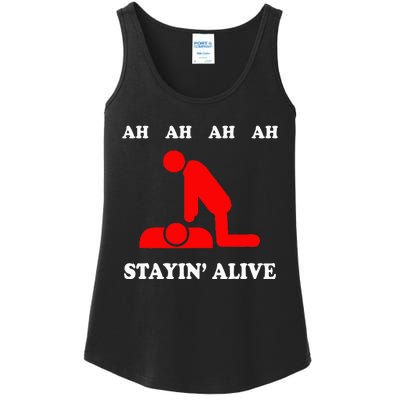 Ah Ah Ah Stayin Alive Cpr Ladies Essential Tank