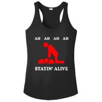 Ah Ah Ah Stayin Alive Cpr Ladies PosiCharge Competitor Racerback Tank