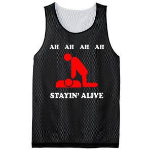 Ah Ah Ah Stayin Alive Cpr Mesh Reversible Basketball Jersey Tank