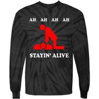 Ah Ah Ah Stayin Alive Cpr Tie-Dye Long Sleeve Shirt