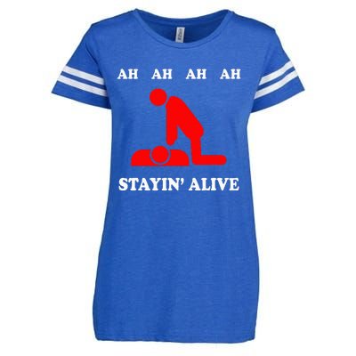 Ah Ah Ah Stayin Alive Cpr Enza Ladies Jersey Football T-Shirt