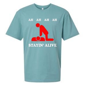 Ah Ah Ah Stayin Alive Cpr Sueded Cloud Jersey T-Shirt