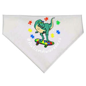 #Autismawareness Autism Awareness Dinosaur Family Fan Funny Gift USA-Made Doggie Bandana