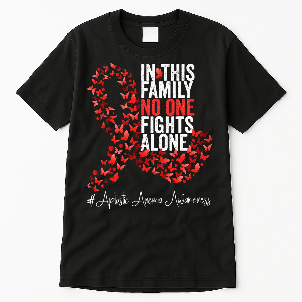 Aplastic Anemia Awareness Month Red Ribbon Tall T-Shirt