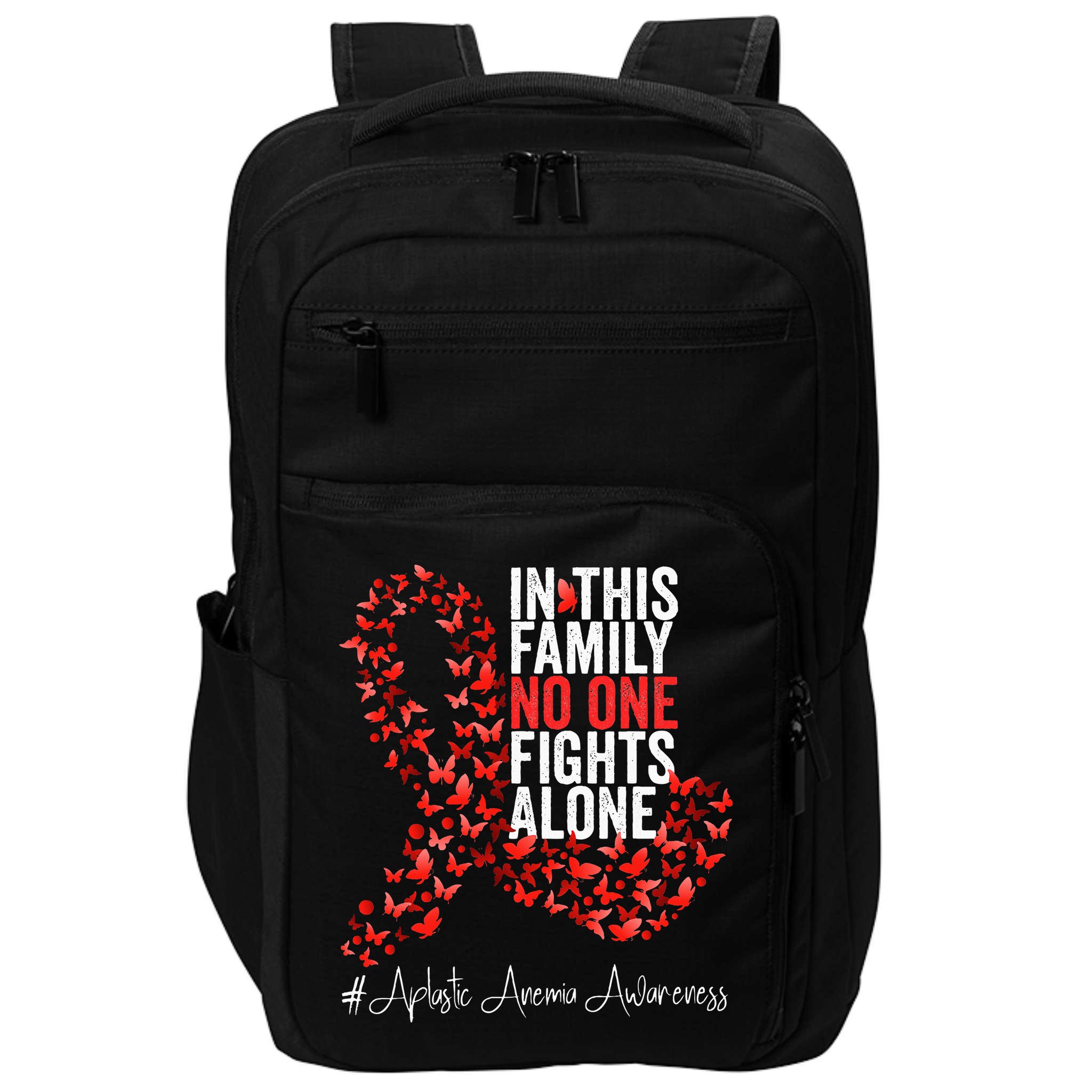Aplastic Anemia Awareness Month Red Ribbon Impact Tech Backpack