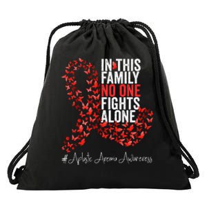 Aplastic Anemia Awareness Month Red Ribbon Drawstring Bag