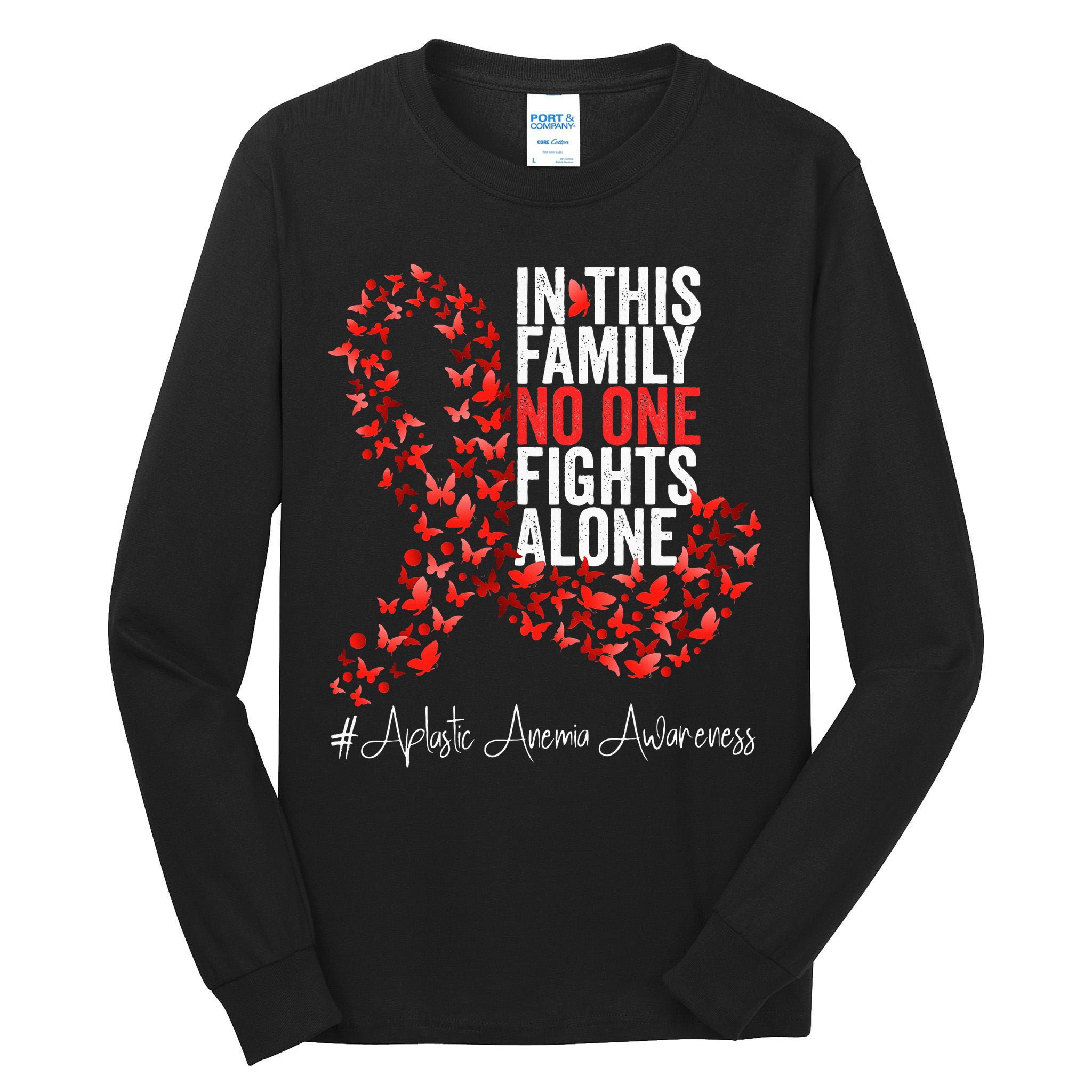 Aplastic Anemia Awareness Month Red Ribbon Tall Long Sleeve T-Shirt