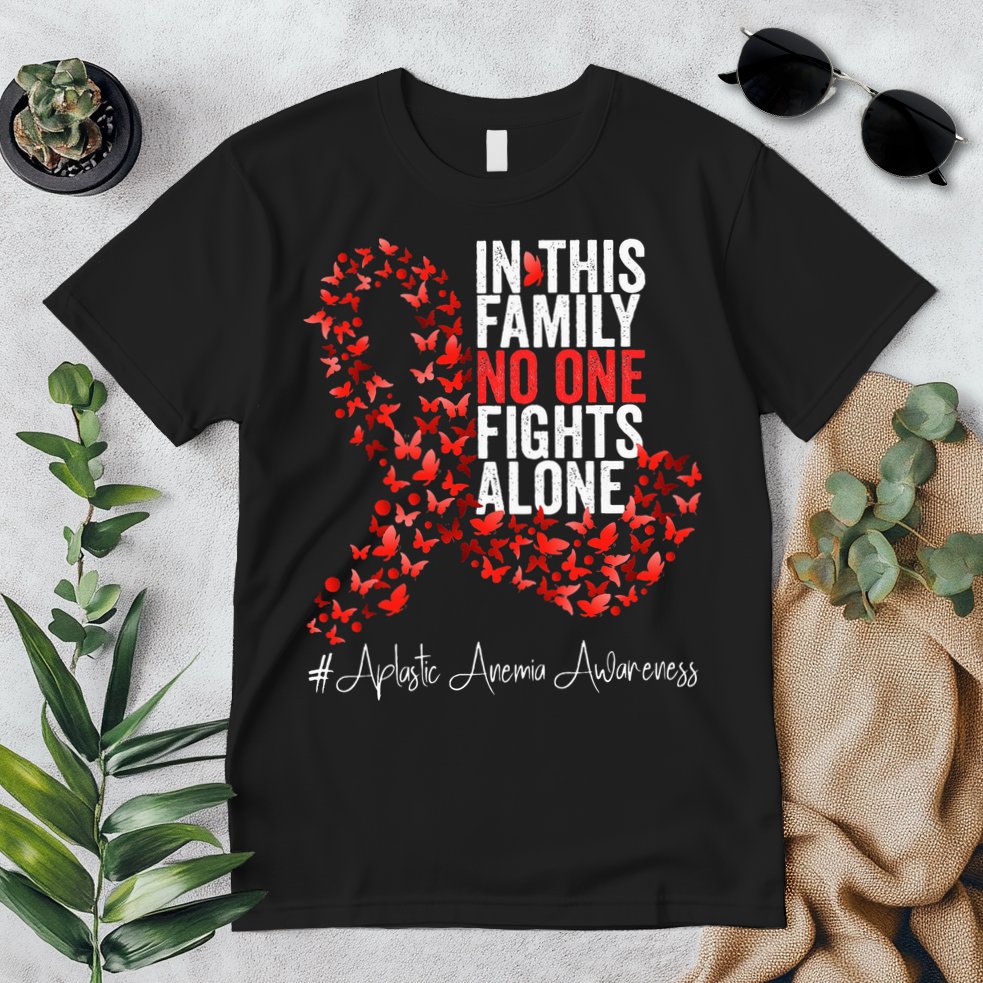 Aplastic Anemia Awareness Month Red Ribbon Premium T-Shirt