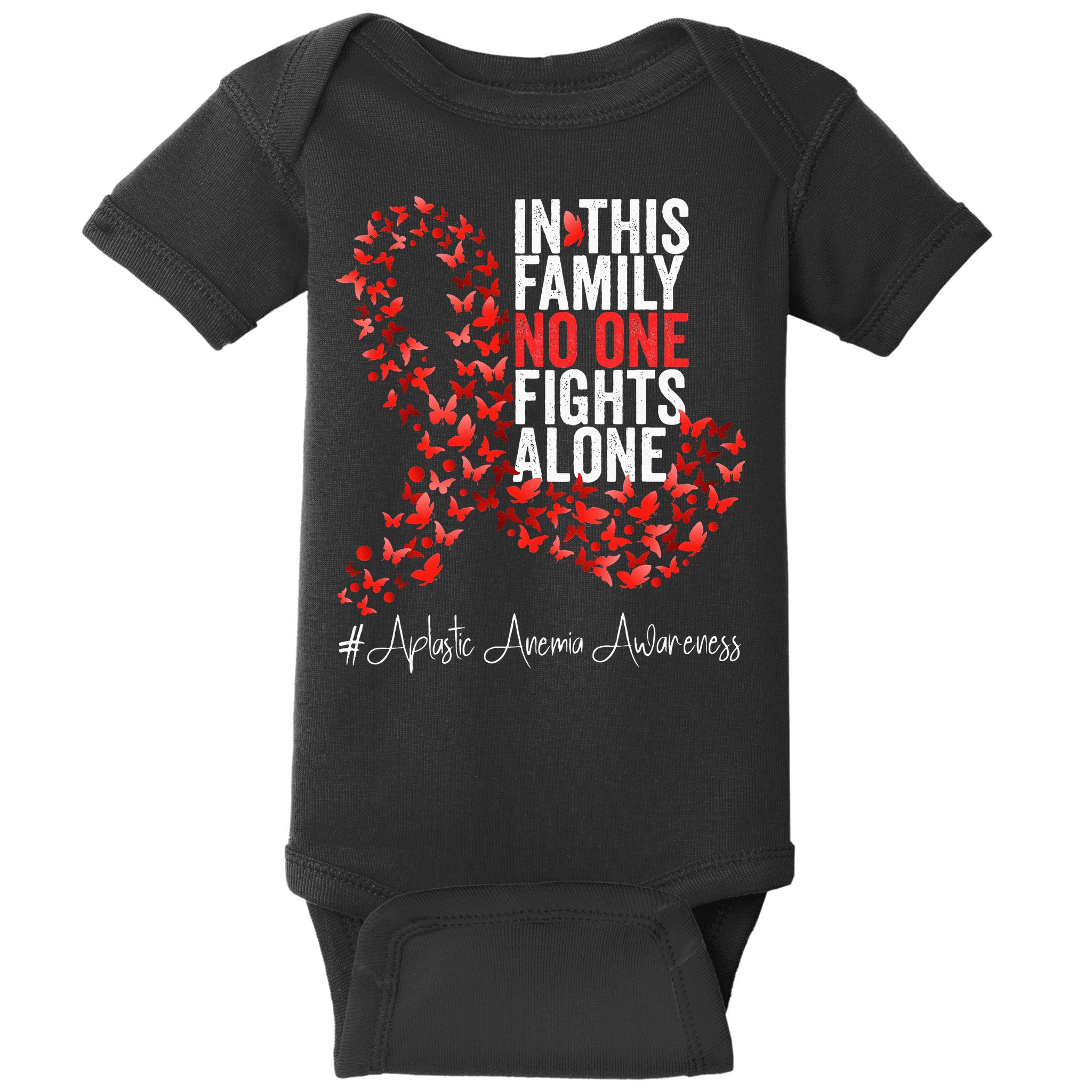 Aplastic Anemia Awareness Month Red Ribbon Baby Bodysuit