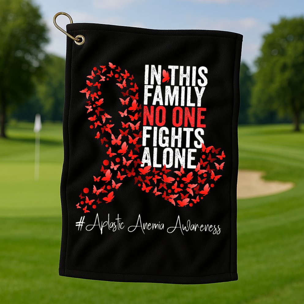 Aplastic Anemia Awareness Month Red Ribbon Golf Towel