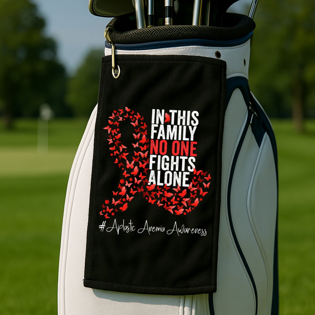 Aplastic Anemia Awareness Month Red Ribbon Golf Towel