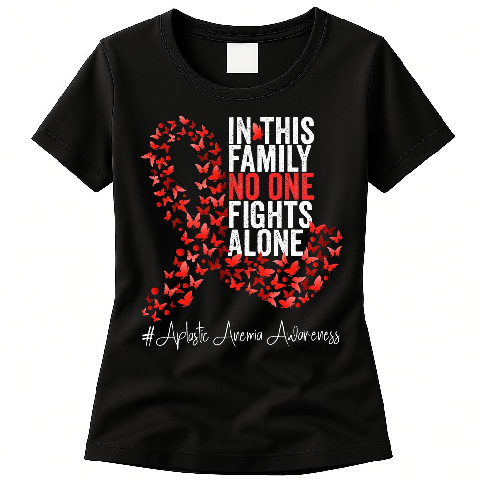 Aplastic Anemia Awareness Month Red Ribbon Womens T-Shirt