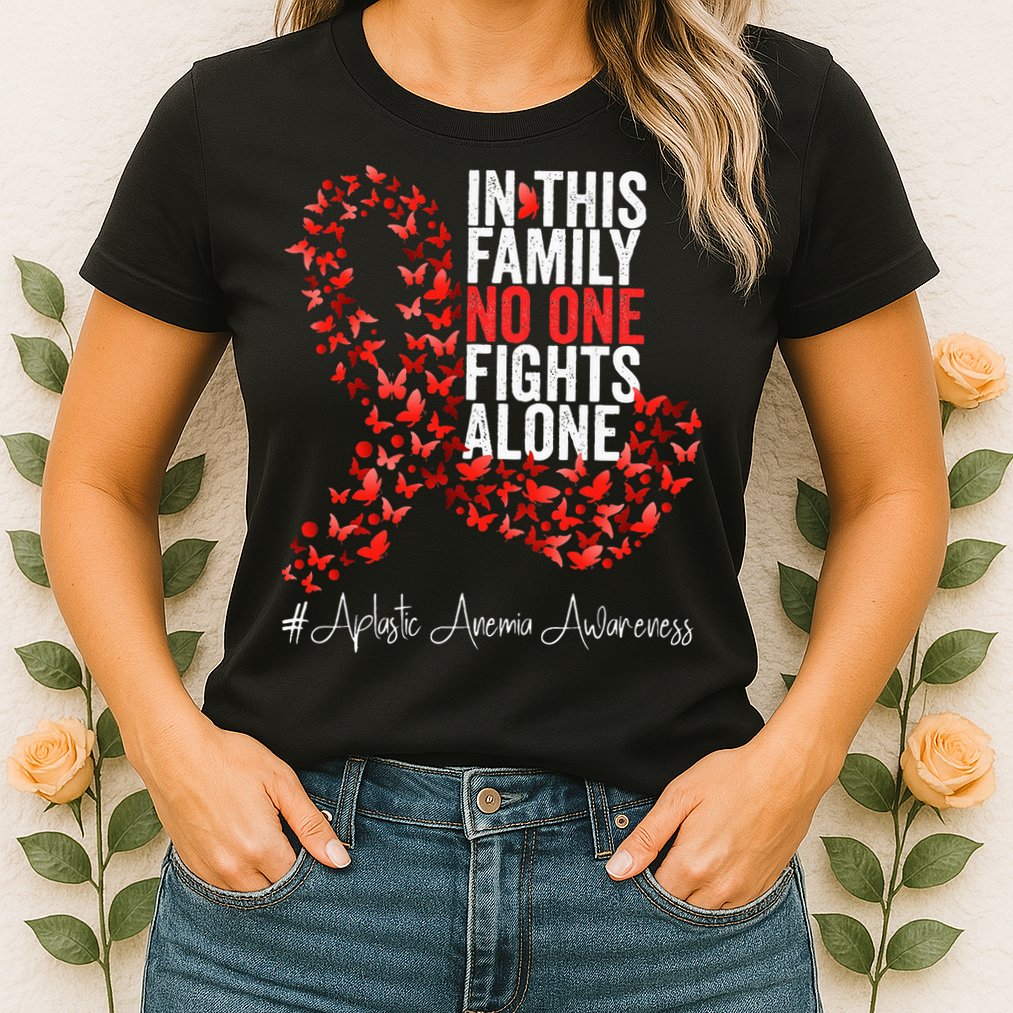 Aplastic Anemia Awareness Month Red Ribbon Womens T-Shirt