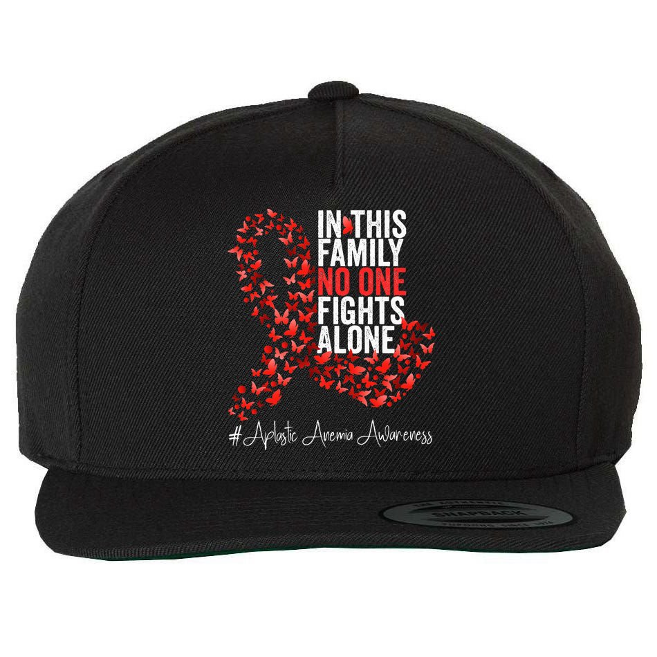 Aplastic Anemia Awareness Month Red Ribbon Wool Snapback Cap