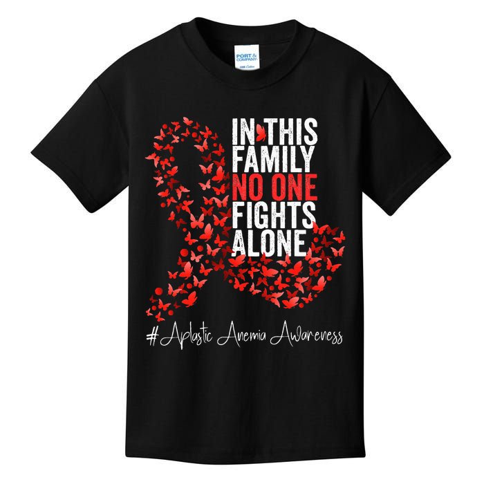 Aplastic Anemia Awareness Month Red Ribbon Kids T-Shirt