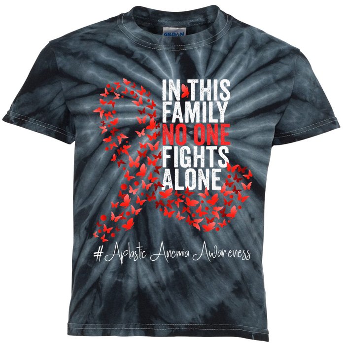 Aplastic Anemia Awareness Month Red Ribbon Kids Tie-Dye T-Shirt