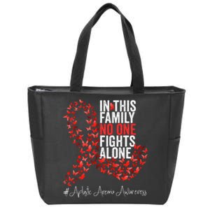 Aplastic Anemia Awareness Month Red Ribbon Zip Tote Bag