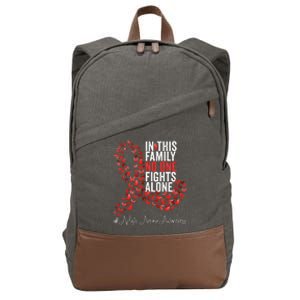 Aplastic Anemia Awareness Month Red Ribbon Cotton Canvas Backpack