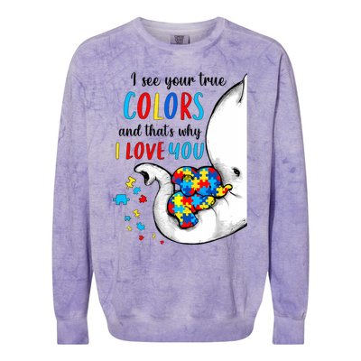 Autism Awareness Acceptance I See Your True Colors Colorblast Crewneck Sweatshirt