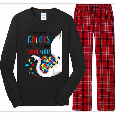 Autism Awareness Acceptance I See Your True Colors Long Sleeve Pajama Set