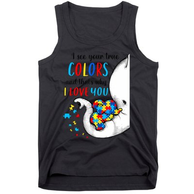 Autism Awareness Acceptance I See Your True Colors Tank Top