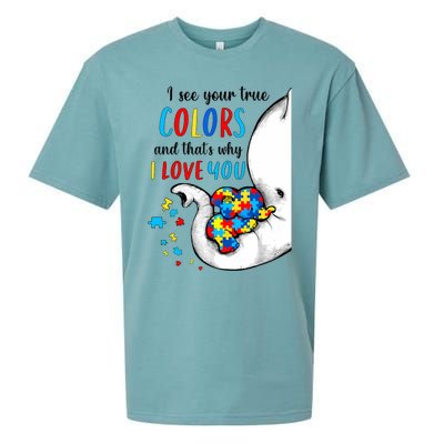 Autism Awareness Acceptance I See Your True Colors Sueded Cloud Jersey T-Shirt