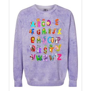 Alphabet Animal ABCs Learning Kindergarten School Teacher Colorblast Crewneck Sweatshirt