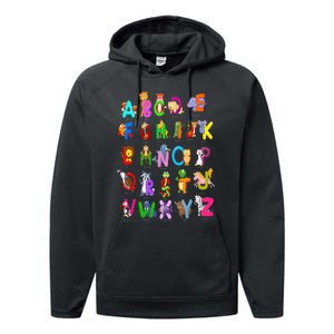 Alphabet Animal ABCs Learning Kindergarten School Teacher Performance Fleece Hoodie