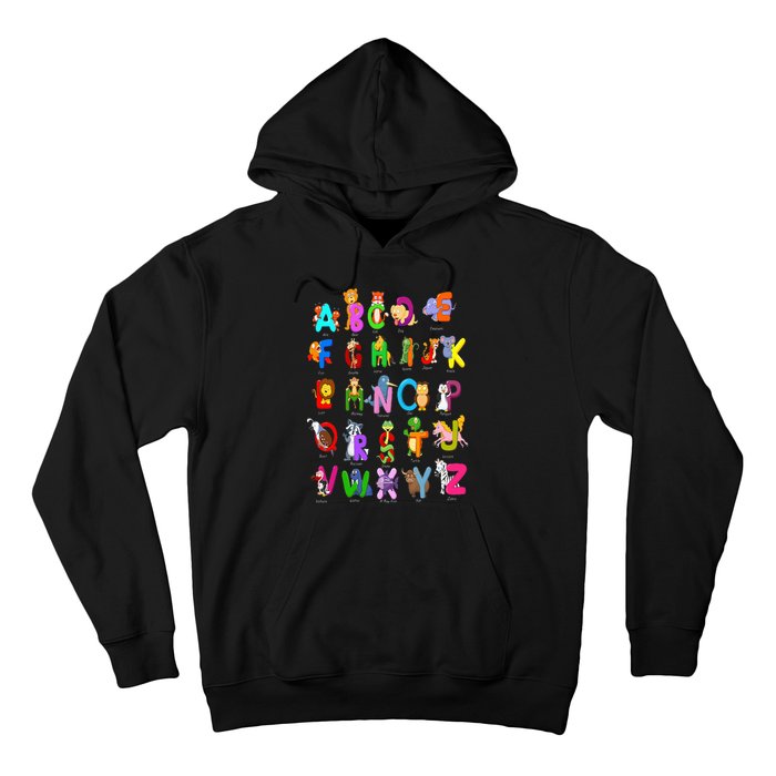 Alphabet Animal ABCs Learning Kindergarten School Teacher Hoodie