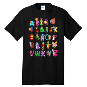 Alphabet Animal ABCs Learning Kindergarten School Teacher Tall T-Shirt