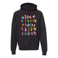 Alphabet Animal ABCs Learning Kindergarten School Teacher Premium Hoodie