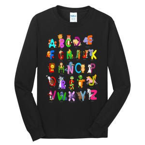 Alphabet Animal ABCs Learning Kindergarten School Teacher Tall Long Sleeve T-Shirt