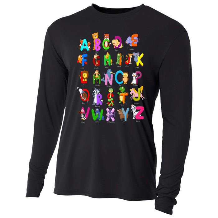 Alphabet Animal ABCs Learning Kindergarten School Teacher Cooling Performance Long Sleeve Crew