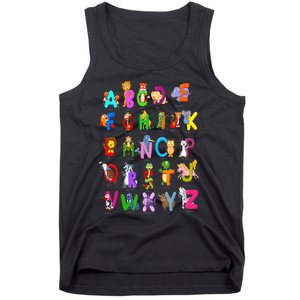 Alphabet Animal ABCs Learning Kindergarten School Teacher Tank Top